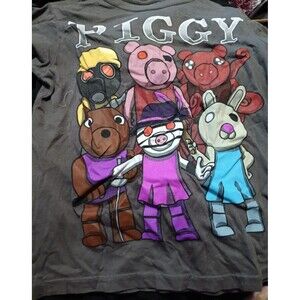 Piggy Gamer Shirt  Short Sleeve T Shirt medium grey